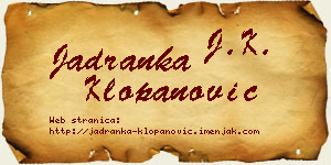 Jadranka Klopanović vizit kartica